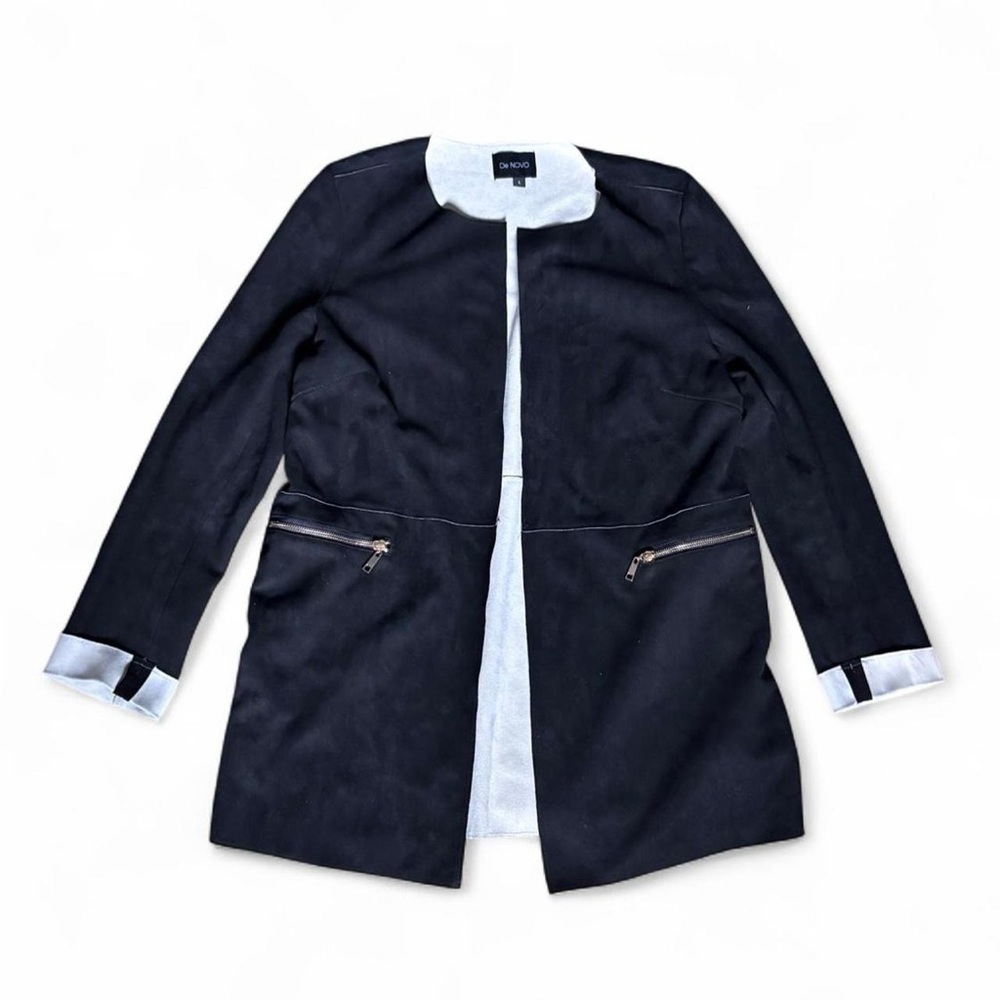 Anthropologie De NOVO faux suede open drape jacket